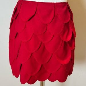 Vintage Moschino Cheap & Chic Red Petal Mini Skirt Size 6